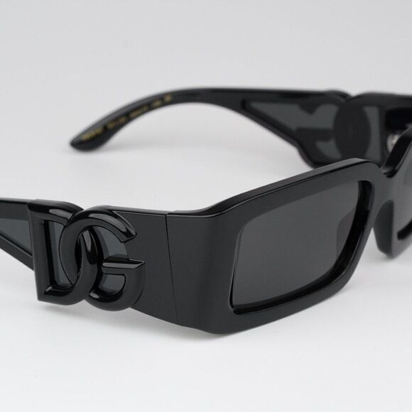 NEW D&G DG6197 501/87 Black Dark Grey Rectangle Unisex Sunglasses main image 4